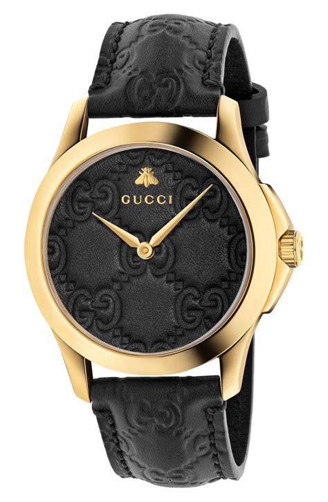 gucci leather watch necklace|Gucci leather watch bands women.